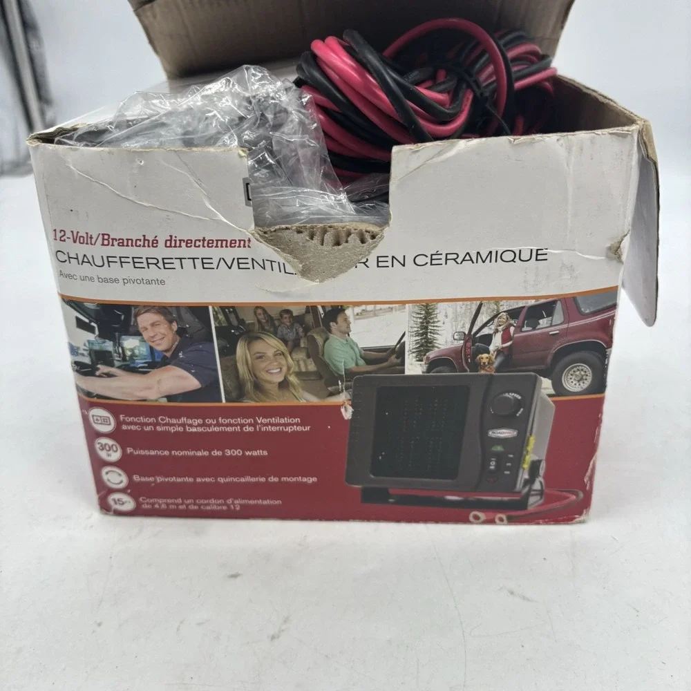 RoadPro 12-Volt Direct Hook-Up Ceramic Heater Fan w/ Swivel Base RPSL-681 Camp